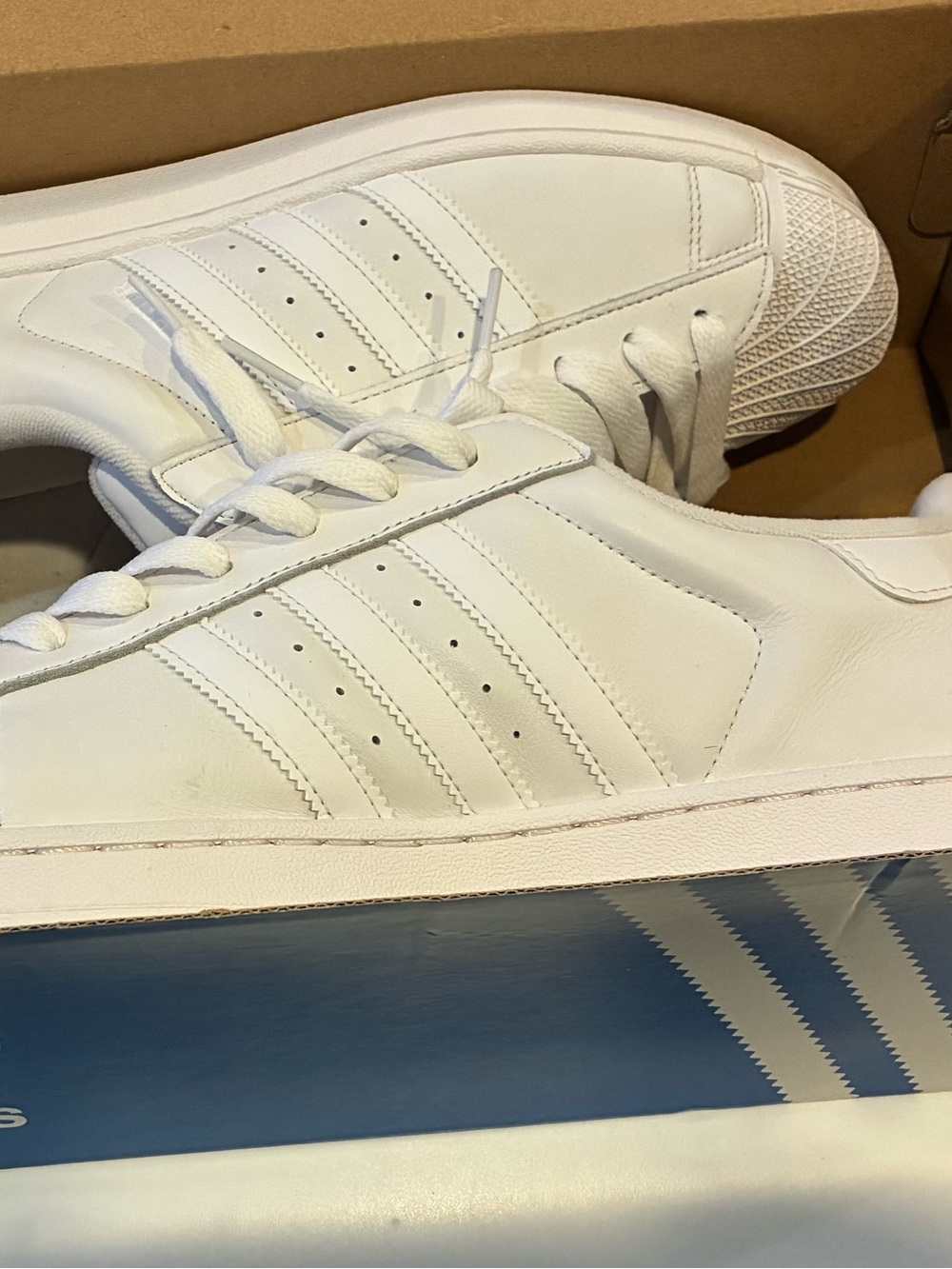 adidas White Low-Top Leather Sneakers